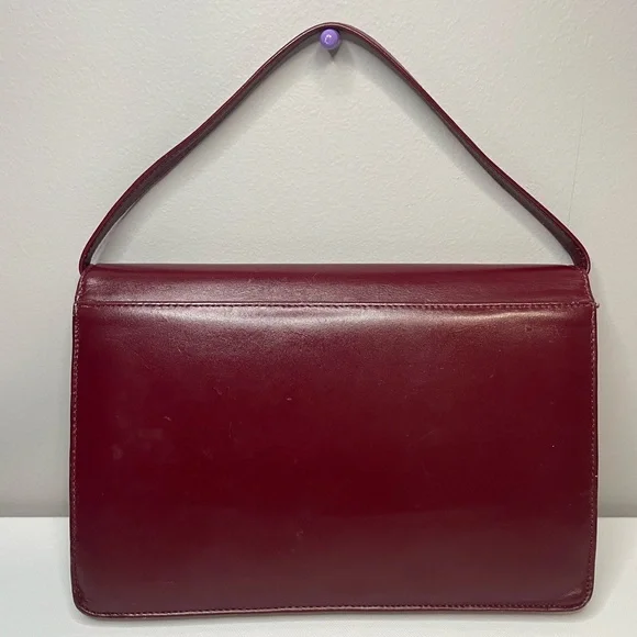 Vintage Le Must De Cartier Leather Bag Ladies Red Bordeaux Purse - Picture 2 of 10